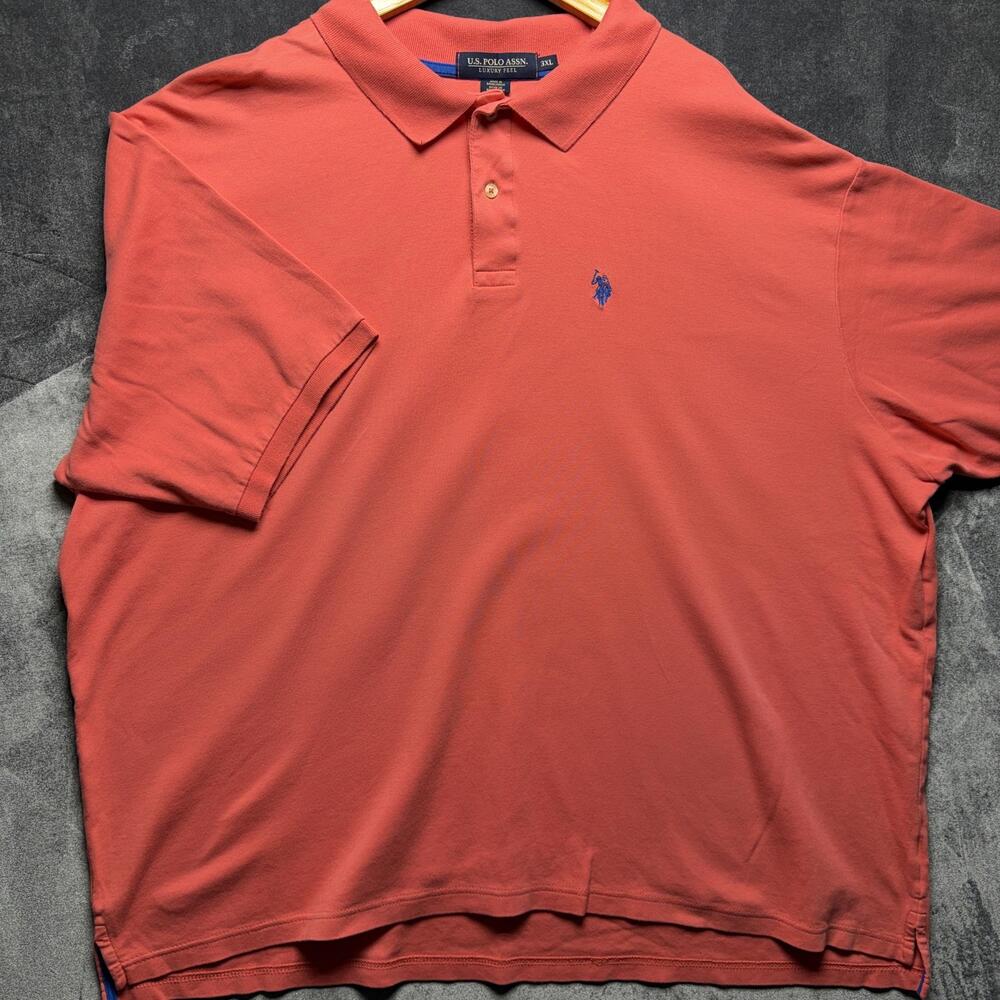 U.S. POLO ASSN. Polo Shirt Mens 3XL Pink Short Sleeve Cotton Knit Logo